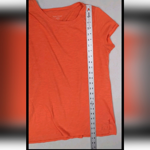 Eileen Fisher Short Sleeve Tee T Shirt XS Orange Minimalist Sustainable #585 - Picture 7 of 9